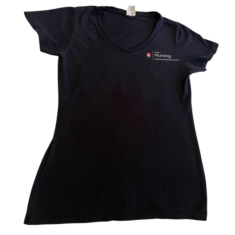 WSU Cougars Shirt Women XS Black College Of Nursing NCAA Athletic V-Neck Tee